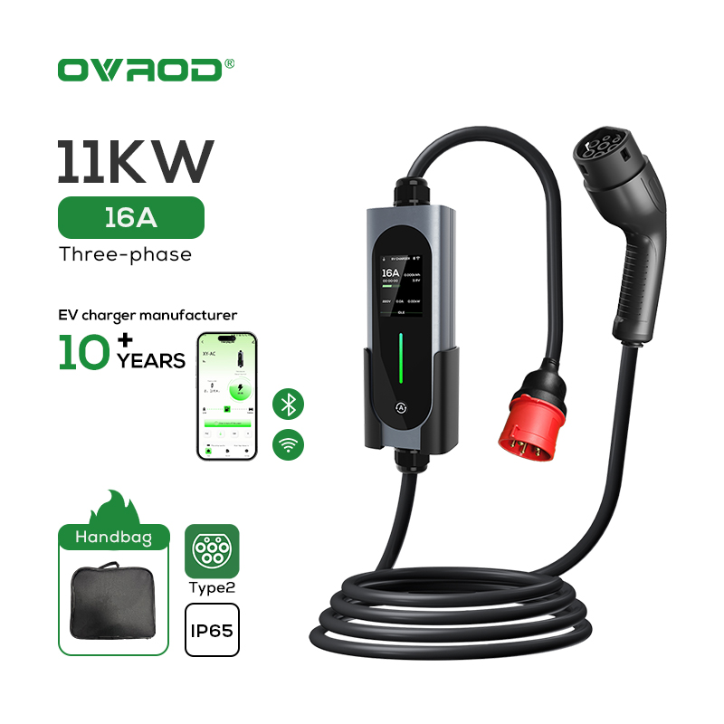 Type 2 Portable Ev Charger 11Kw Cee - Pengisi Daya Mobil Listrik Ovrod Ev