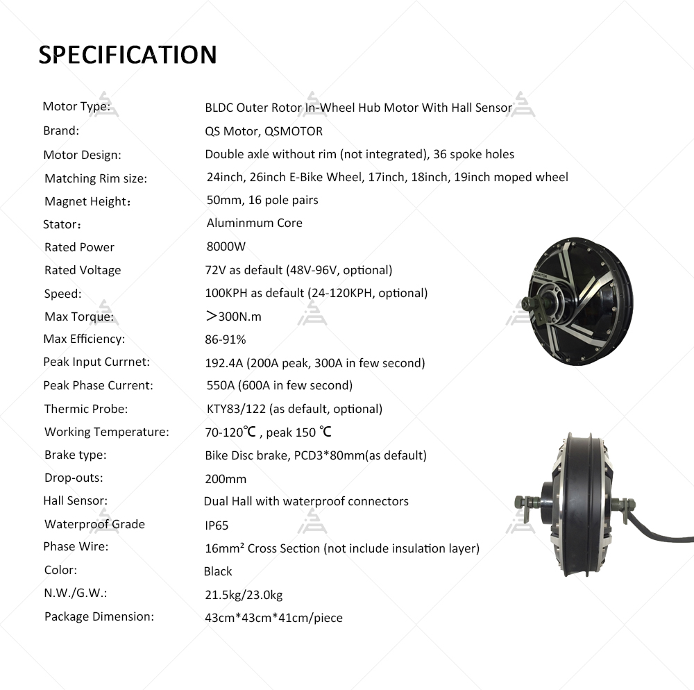 Motor QS 273 8000W V3 72V 120k - Qs Motor 273 8000W Hub Motor ulasan dan harga