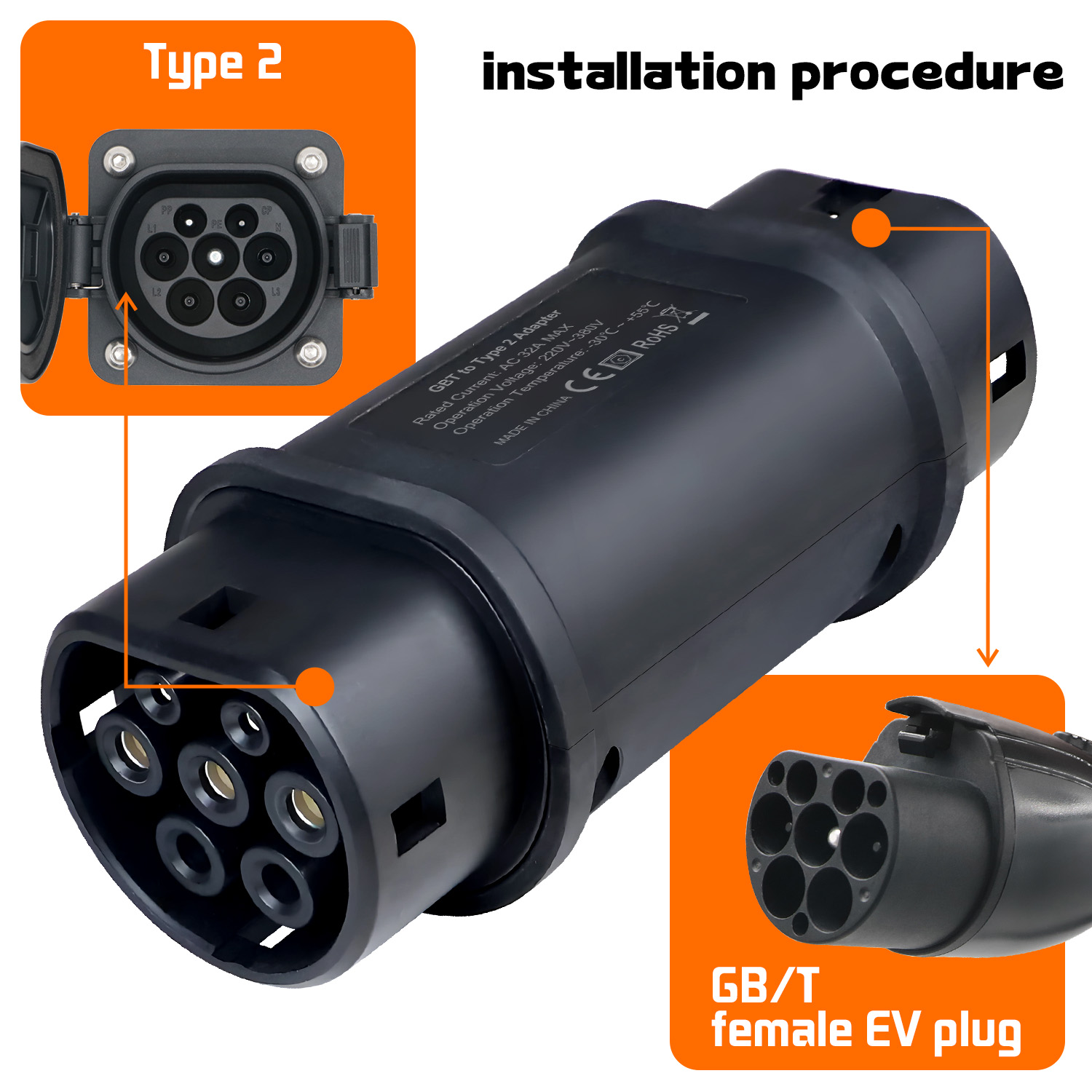 GOODCELL Adaptor Stasiun Pengi - Ev Charger Type 2 22Kw 32A 3 Phase ulasan dan harga