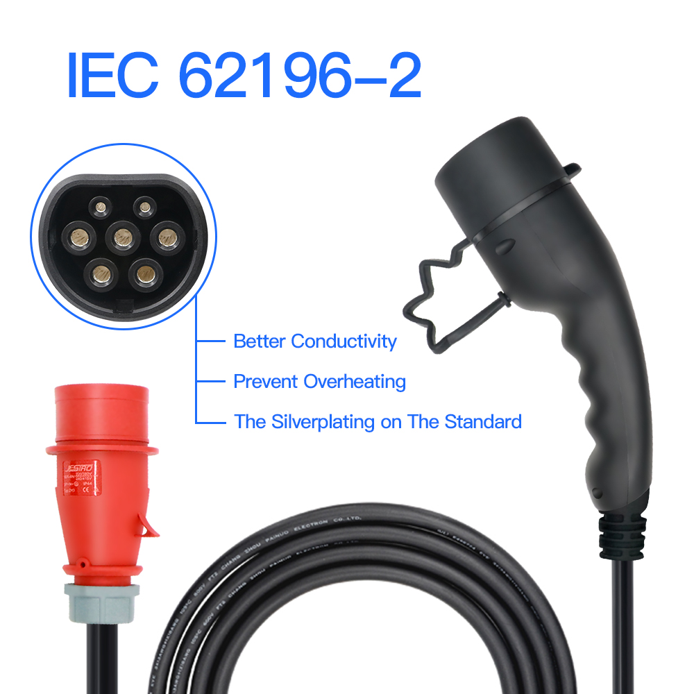 Pengisi Daya Portabel EV Tipe  - Type 2 Portable Ev Charger 11Kw Cee ulasan dan harga